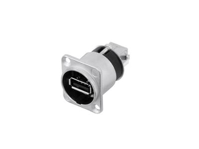 Neutrik omkeerbare usb-adapter (type usb a en usb b) vernikkelde behuizing type d Velleman - Velleman
