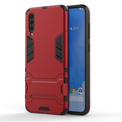 Schokbestendige PC + TPU Case voor Samsung Galaxy A70 met houder (rood) Schokbestendige PC + TPU Case voor Samsung Galaxy A70 met houder (rood)