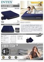 Intex 64765 Classic Downy Airbed + Kussens en Pomp 152x203x25 cm - thumbnail