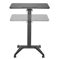 Maclean mobiele bureaulaptoptafel, zwart, pneumatische hoogteverstelling, 80x52cm, 8kg max, 109cm hoog, MC-453B - thumbnail