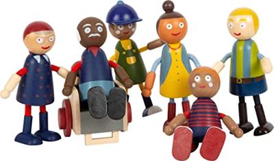 Small Foot - houten poppenhuis familie met rolstoel, 6st. Small Foot - houten poppenhuis familie met rolstoel, 6st.