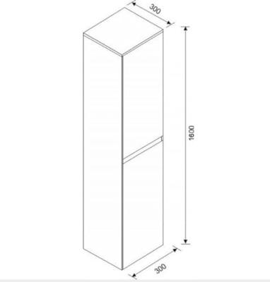 Wiesbaden Tigris Losse kast 1600x300x300 houtnerf grijs