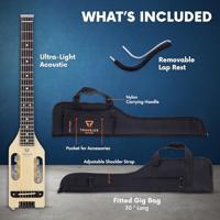 Traveler Guitar Ultra-Light Acoustic Steel Maple Natural elektrisch-akoestische westerngitaar met tas - thumbnail