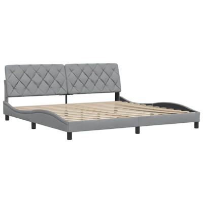 Bedframe zonder matras stof lichtgrijs 200x200 cm - thumbnail