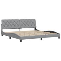 Bedframe zonder matras stof lichtgrijs 200x200 cm - thumbnail