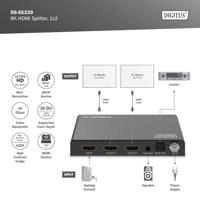 Digitus DS-55339 video splitter HDMI 2x HDMI - thumbnail