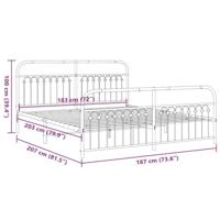 Bedframe met hoofd- en voeteneinde metaal zwart 183x203 cm - thumbnail