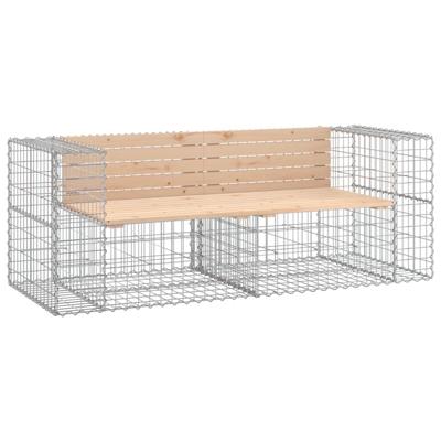 Tuinbank schanskorfontwerp 184x71x65,5 cm massief grenenhout - thumbnail