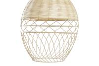 Plafondlamp DKD Home Decor Metaal Wit Lichtbruin Rotan 50 W (30 x 30 x 38 cm) - thumbnail