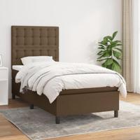 Boxspring met matras stof donkerbruin 90x200 cm - thumbnail