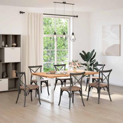 Eettafelpoten 2 st U-vormig 80x(72-73) cm staal wit