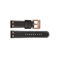 TW Steel horlogeband TWB16 Leder Zwart 24mm + wit stiksel - thumbnail