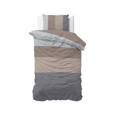 Dreamhouse - Knitty Natural Dekbedovertrek Flanel - Taupe/Grijs - 140 x 220