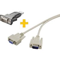 Renkforce USB 2.0, Serieel Aansluitkabel [1x USB-A 2.0 stekker - 1x D-sub stekker 9-polig] 1.00 m Vergulde steekcontact - thumbnail