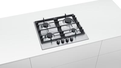Bosch PCP6A5L90N kookplaat Roestvrijstaal Ingebouwd Gaskookplaat 4 zone(s)