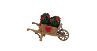 Lemax wheelbarrow with poinsettias kerstdorp accessoire 2006 - thumbnail