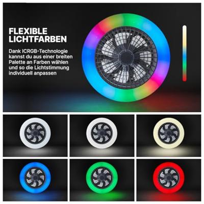 Brilliant G60020/06 Salerno LED-plafondlamp met ventilator LED-module 40 W Zwart - thumbnail