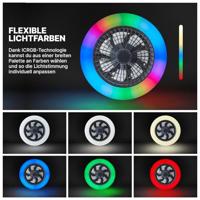 Brilliant Zwarte ventilatorSalerno met RGB functie - G60020/06 - thumbnail