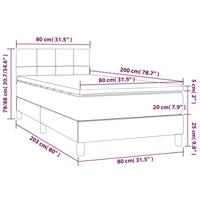 Boxspring met matras stof crèmekleurig 80x200 cm - thumbnail