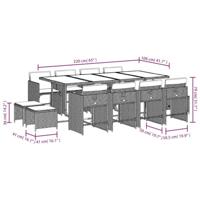 13-delige Tuinset met kussens poly rattan bruin - thumbnail