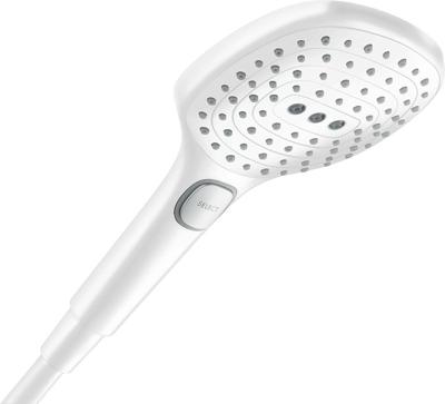 Hansgrohe Raindance Select E handdouche 120 3jet PowderRain EcoSmart, mat wit Hansgrohe Raindance Select E handdouche 120 3jet PowderRain EcoSmart, mat wit