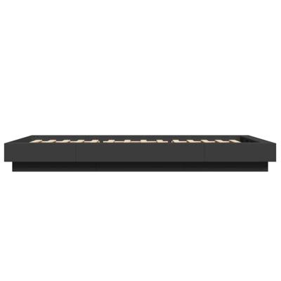 Bedframe met LED-verlichting bewerkt hout zwart 150x200 cm
