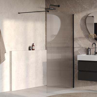 BRAUER Oblivion Flow inloopdouche helder ribbelglas 120x200 incl. glascoating Mat Zwart