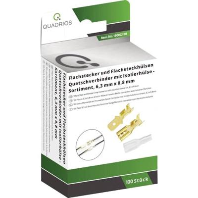 Quadrios 1908C188 Assortiment kabelschoenen 1.50 mm² - 2.50 mm² Messing, Transparant 100 onderdelen