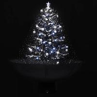 Kerstboom sneeuwend met paraplubasis 75 cm PVC zwart - thumbnail