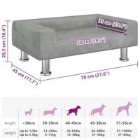 VidaXL Hondenmand 70x45x26,5 cm fluweel lichtgrijs - thumbnail