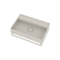 Fontein Ideavit Solidbliss 60x40x20 cm Solid Surface Handdoek Ophang Mogelijkheid Mat Wit - thumbnail