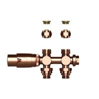 Belrad Radiatorkraan - 19.8x4.3 - thermostatisch - muur- en vloeraansluting - 1/2MX16/2 M30 - geborsteld koper BLR305 - thumbnail