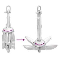 Anker inklapbaar 0,7 kg thermisch verzinkt gietijzer zilver - thumbnail