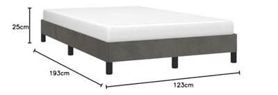 Bedframe zonder matras 120x190 cm fluweel donkergrijs