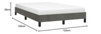 Bedframe zonder matras 120x190 cm fluweel donkergrijs - thumbnail