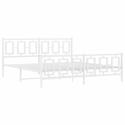 Bedframe met hoofd- en voeteneinde metaal wit 183x213 cm