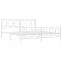 Bedframe met hoofd- en voeteneinde metaal wit 183x213 cm - thumbnail