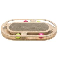 TRIXIE KRABKARTON MET SPEELGOED HOUT MET CATNIP 46X25X4 CM - thumbnail
