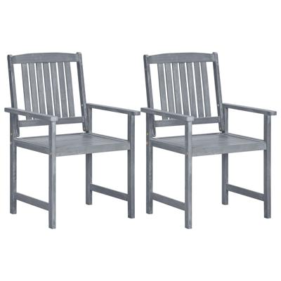 VidaXL Tuinstoelen 2 st massief acaciahout grijs