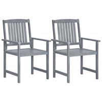 VidaXL Tuinstoelen 2 st massief acaciahout grijs - thumbnail