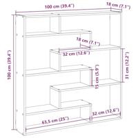 Wandschap kubus 7 vakken bewerkt hout grijs sonoma eikenkleurig - thumbnail