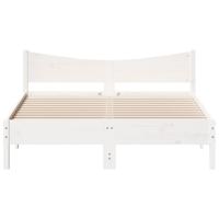 Bedframe zonder matras massief grenenhout wit 150x200 cm - thumbnail