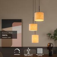 Lucide MAYA - Hanglamp - Ø 46 cm - 3xE27 - Beige - thumbnail