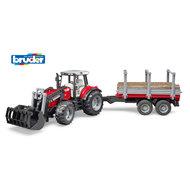 Bruder massey ferguson + houttransport - thumbnail