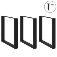 Salontafelpoten 3 st U-vormig 80x(72-73) cm staal zwart - thumbnail