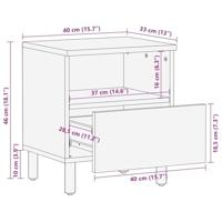 Nachtkastje 40x33x46 cm bewerkt hout zwart - thumbnail