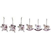 Kerst Decoratie Set DKD Home Decor Hout MDF (21 x 8,2 x 1,5 cm) (8 cm) (2 Stuks) - thumbnail