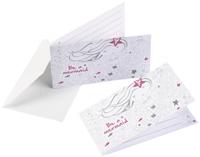 Amscan Uitnodigingskaarten met envelop be a mermaid 14 cm 8 stuks | 20 stuks - thumbnail