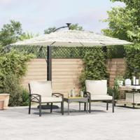 VidaXL Parasol met stalen paal 246x246x230 cm wit - thumbnail