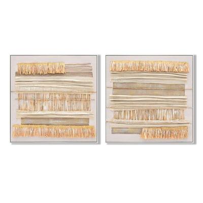 Canvas Home ESPRIT Beige Natuurlijk Boho 82 x 4,5 x 82 cm (2 Stuks) Canvas Home ESPRIT Beige Natuurlijk Boho 82 x 4,5 x 82 cm (2 Stuks)